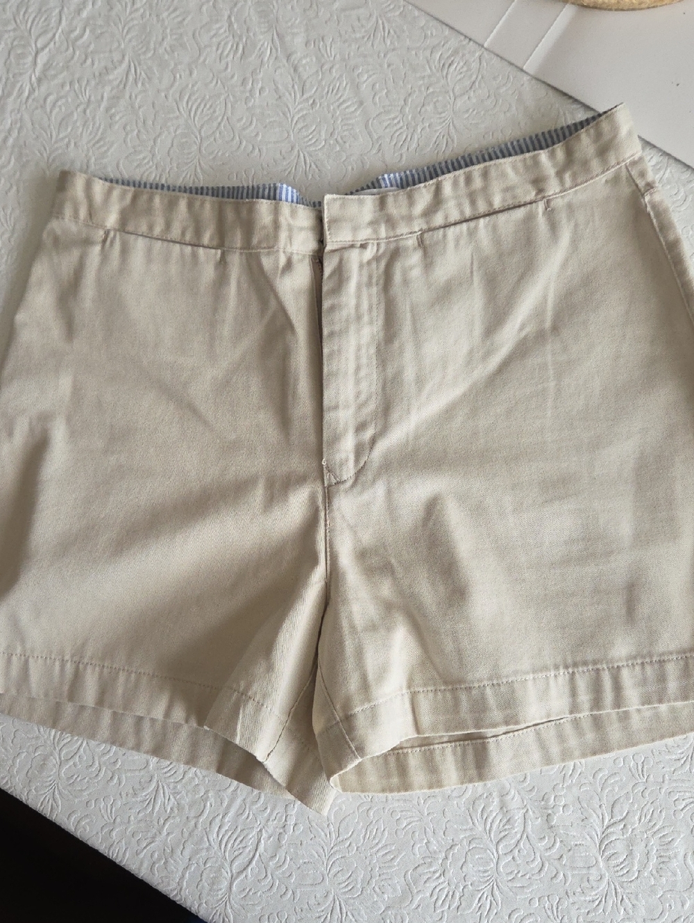 Tommy Hilfiger Cream Flat Front Chino Shorts